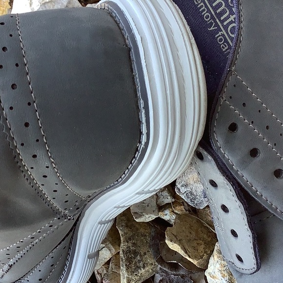 Dexter Comfort Memory Foam Lite Weight Oxford Lace Up Shoes Gray Men's - Picture 2 of 5